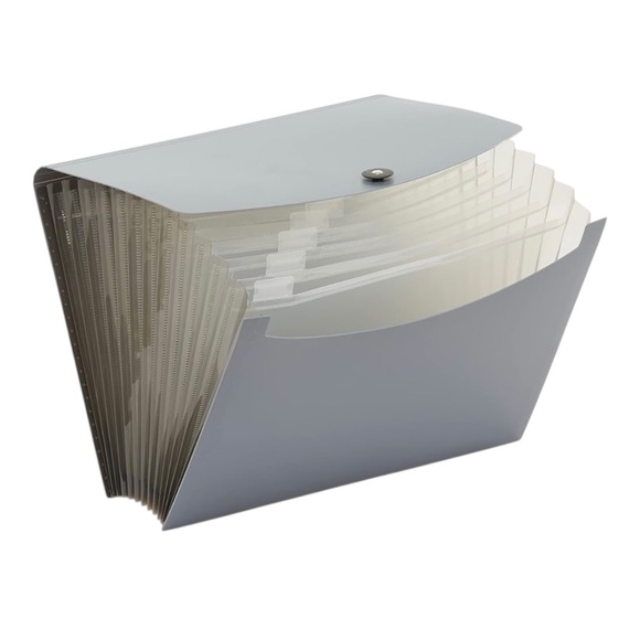 Amazon Basics Expanding Organizer File Folder, Letter Size Black & Gray NWT - Picture 2 of 8